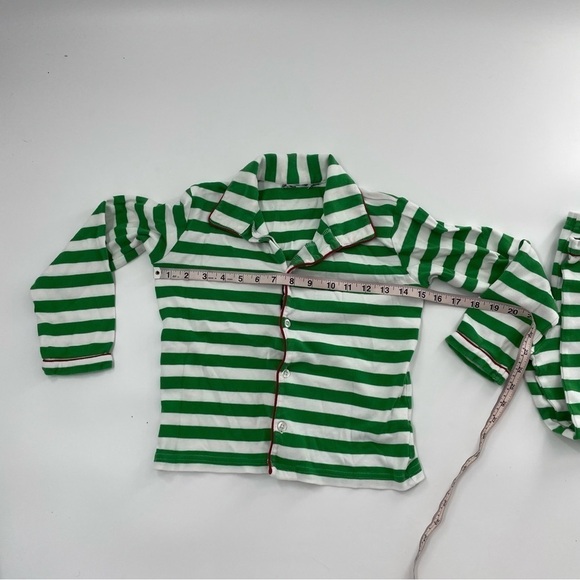 Bayou blanks Green and White Stripe Pajama Set - Picture 3 of 5
